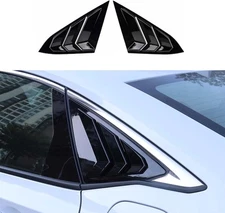 Quarter Window Louver Cover Trim For Honda Civic 2016-21 Side Vent Glossy Black