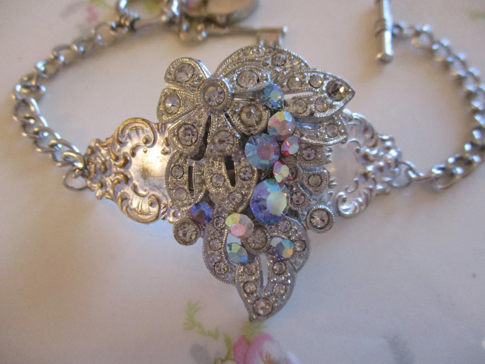 Vintage Rhinestone Shoe Clip Assemblage Bracelet - # 2 - Image 2 of 4