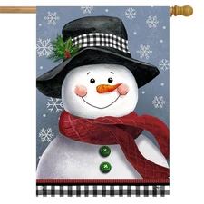 Briarwood Lane Smiling Snowman House Flag