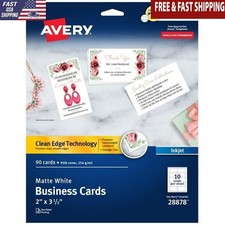 Customizable Business Cards 90 Pack Clean Edge Technology Double-Sided Printable