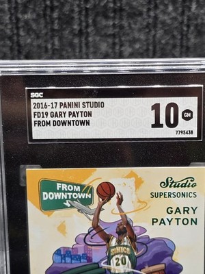 Gary Payton 2016 Panini Studio From Downtown #FD19 SGC 10 Gem Mint