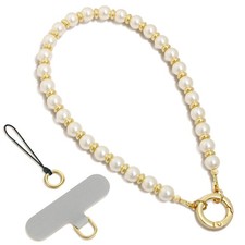 Phone Charm, Handmade Beaded Phone Wrist Strap with Tether Tab