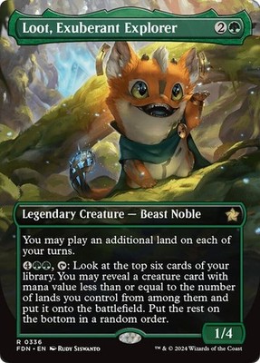 Loot, Exuberant Explorer *Borderless* - FDN-BF - NM - Magic The Gathering - MTG
