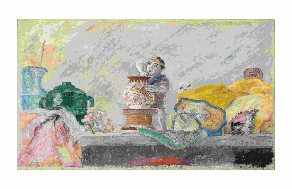 James Ensor Nature Morte au Magot Chinoiseries & Étoffes : Giclée Art Print 1891 - Image 2 of 2