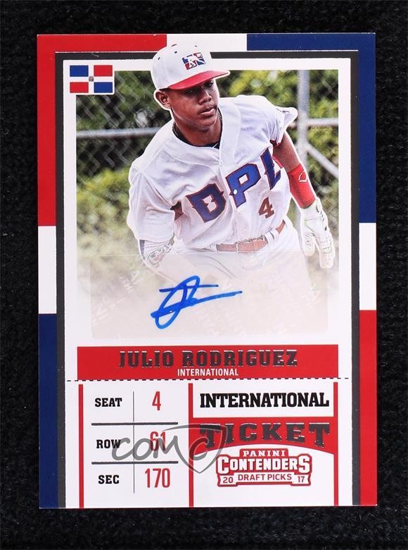 2017 Panini Contenders Draft Picks International Ticket Julio Rodriguez Auto 1j2