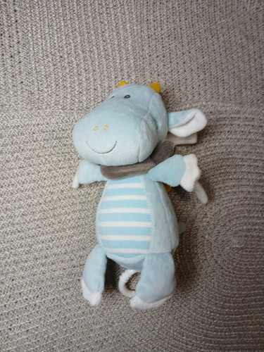 Dino DRACHE Spieluhr Topomini Ernstings Family blau gelb weiß gestreift Flügel - Bild 1 von 3