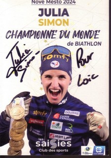 BIATHLON JULIA SIMON AUTOGRAPHE / DEDICACE France