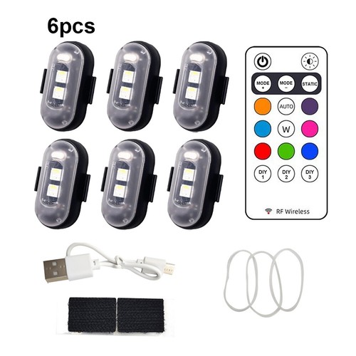 Luces estroboscópicas LED RGB inalámbricas de 4/6 piezas con control remoto para lámpara de flash de coche bicicleta motocicleta - Imagen 8 de 28