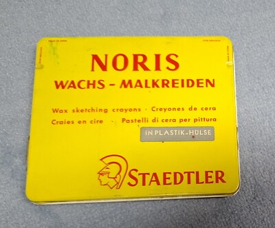 Vintage Staedtler Noris Wachs Malkreiden, 12 × Englisch Rot, unbenutzt 
