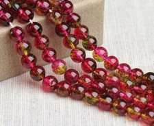 6/8/10/12MM Natural Watermelon Tourmaline Round Gemstone Loose Beads 15" AAA