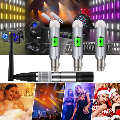 DMX512 XLR 1 Sender & 3 Wiederaufladbar Empfänger Kabellos für Bühnenlicht Show