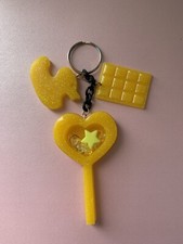 shaker charm keychain handmade resin