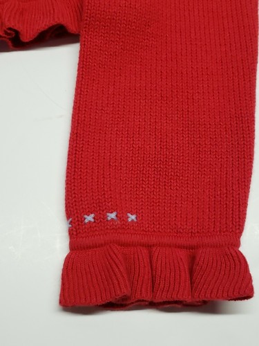 Hanna Andersson red crop sweater cardigan girl size 110 - Picture 2 of 5
