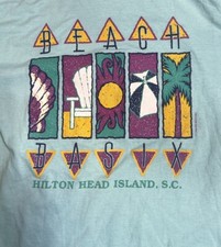 Vintage 80s Hanes Hilton Head Island T-shirt Size L Made In USA