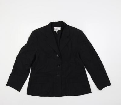 Louben Damen schwarz gestreift Jacke Blazer Größe 16