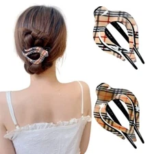  2PCS Heart Duckbill Clip Fashion Ponytail Hair Clips Fancy Barrettes Lattice