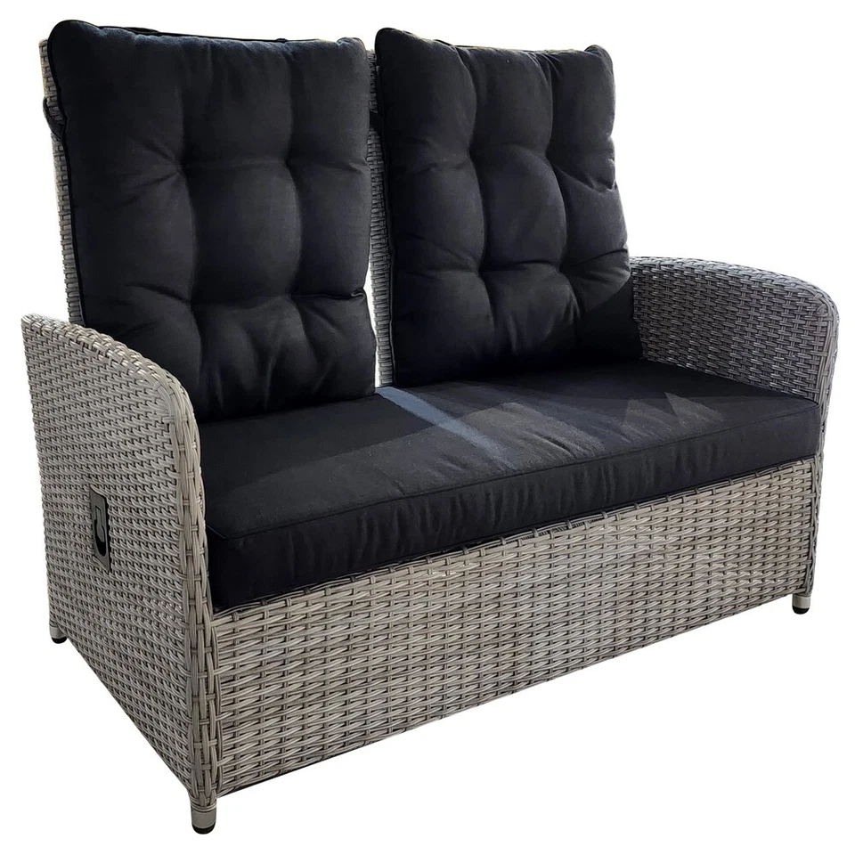 Lounge Set 4-tlg. Dayton Garten Sitzgruppe mit Tisch Loungegarnitur Grau - Bild 2 von 4