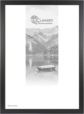 Bilderrahmen CLAMARO Schwarz Collage nach Maß FSC  Holz Modern eckig 30mm Breit 