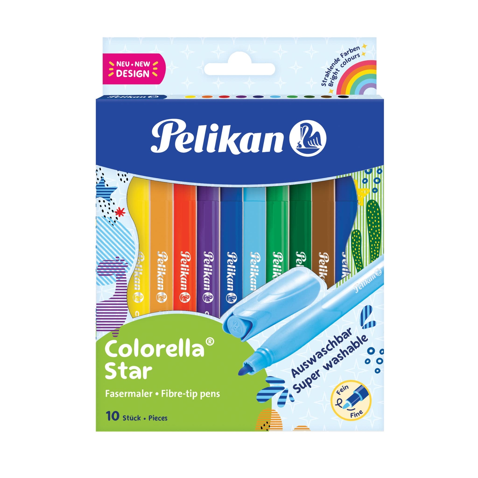 Pelikan 822299 Felt tip pens, Letter Print, Pack of 10