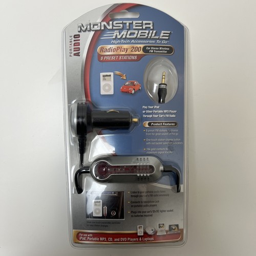 Monster FM Transmitter Controller for car Audio Radio Play 200 8 stations New - 第 1/5 張圖片