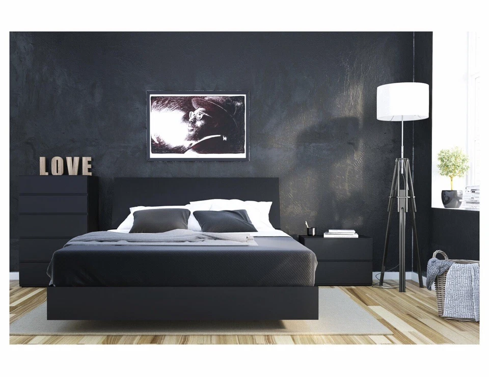 cama plataforma queen negra Foto 2 de 4
