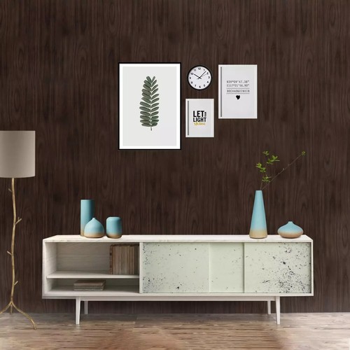 17.71" X 118" Walnut Wood Grain Wallpaper Wood Peel and Stick Wallpaper Self - Picture 8 of 9