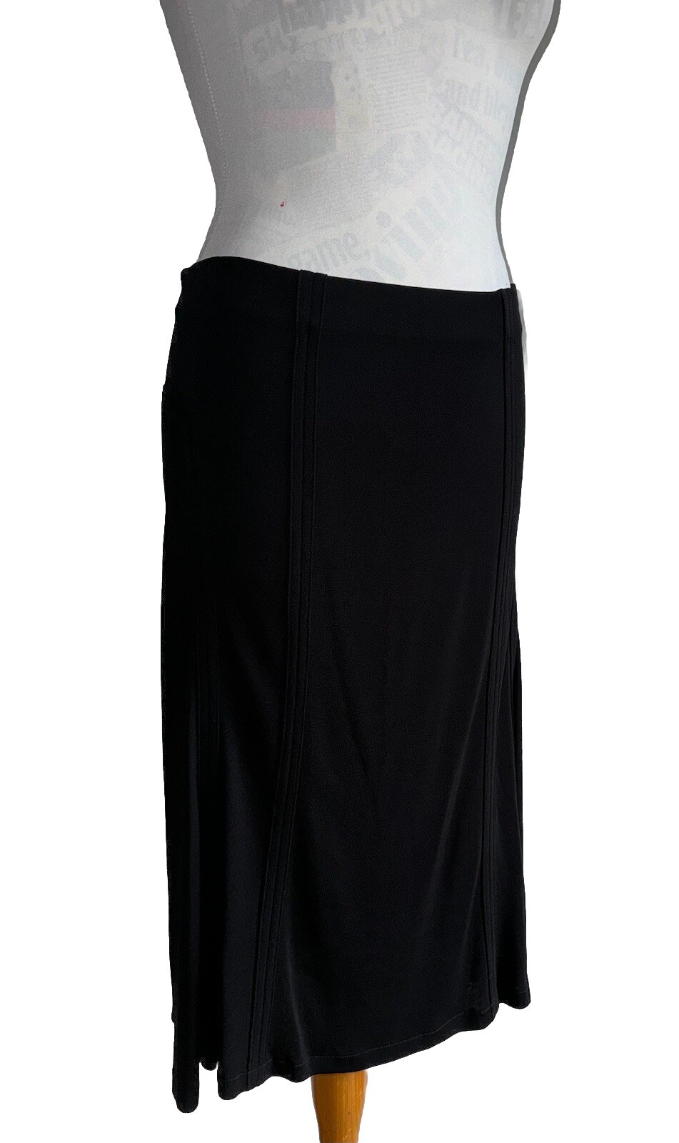 GONNA YVES SAINT LAURENT NERA VISCOSA JERSEY PANNELLO ELASTICIZZATO TAGLIA L SFODERATA