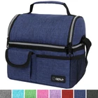 Double Deck Lunch Bag Dual Compartment for Adult Women Men Work Office Insulated