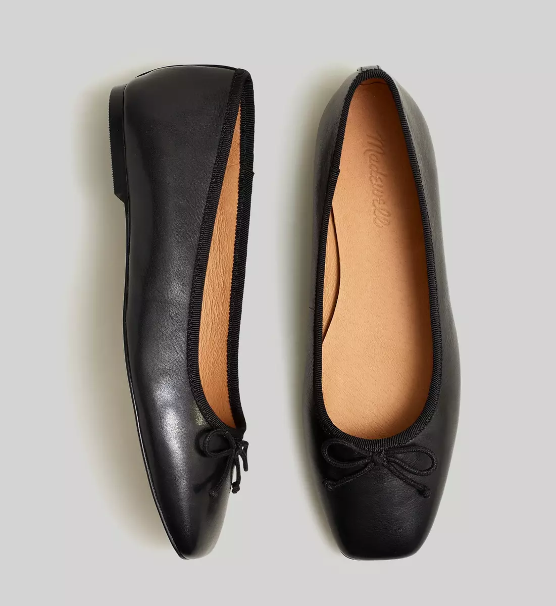 New MADEWELL The Anelise Ballet Flat in True Black Leather eBay