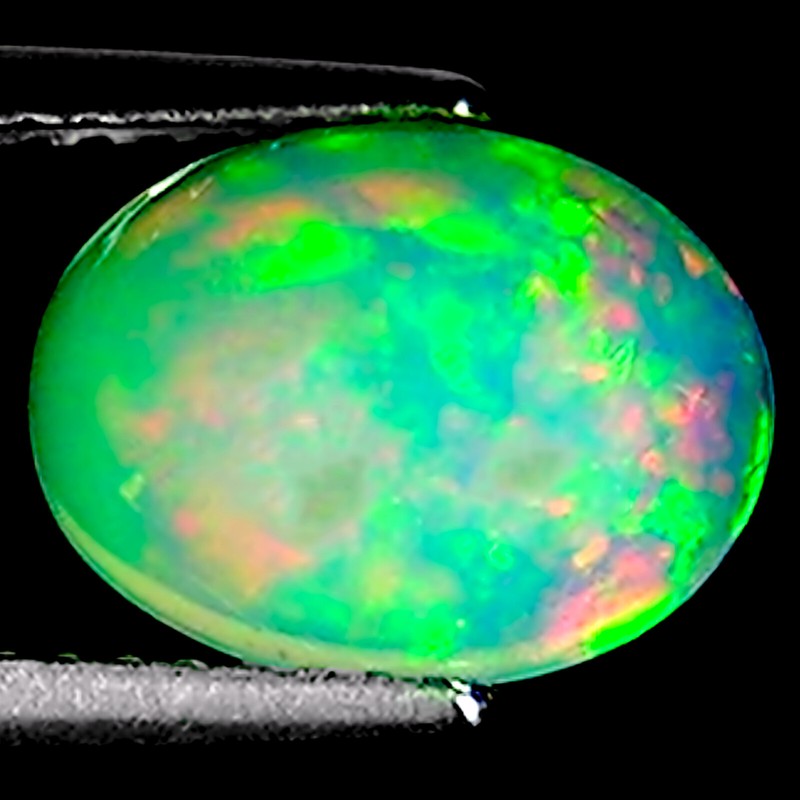 1.53 Ct Natural Ethiopian Cabochon Opal Gemstone Multi Color Oval Cut