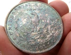 1904-O Morgan Silver Dollar ~ TONED ~ Blue Reverse Golden/Amber Obverse ~ AU/BU