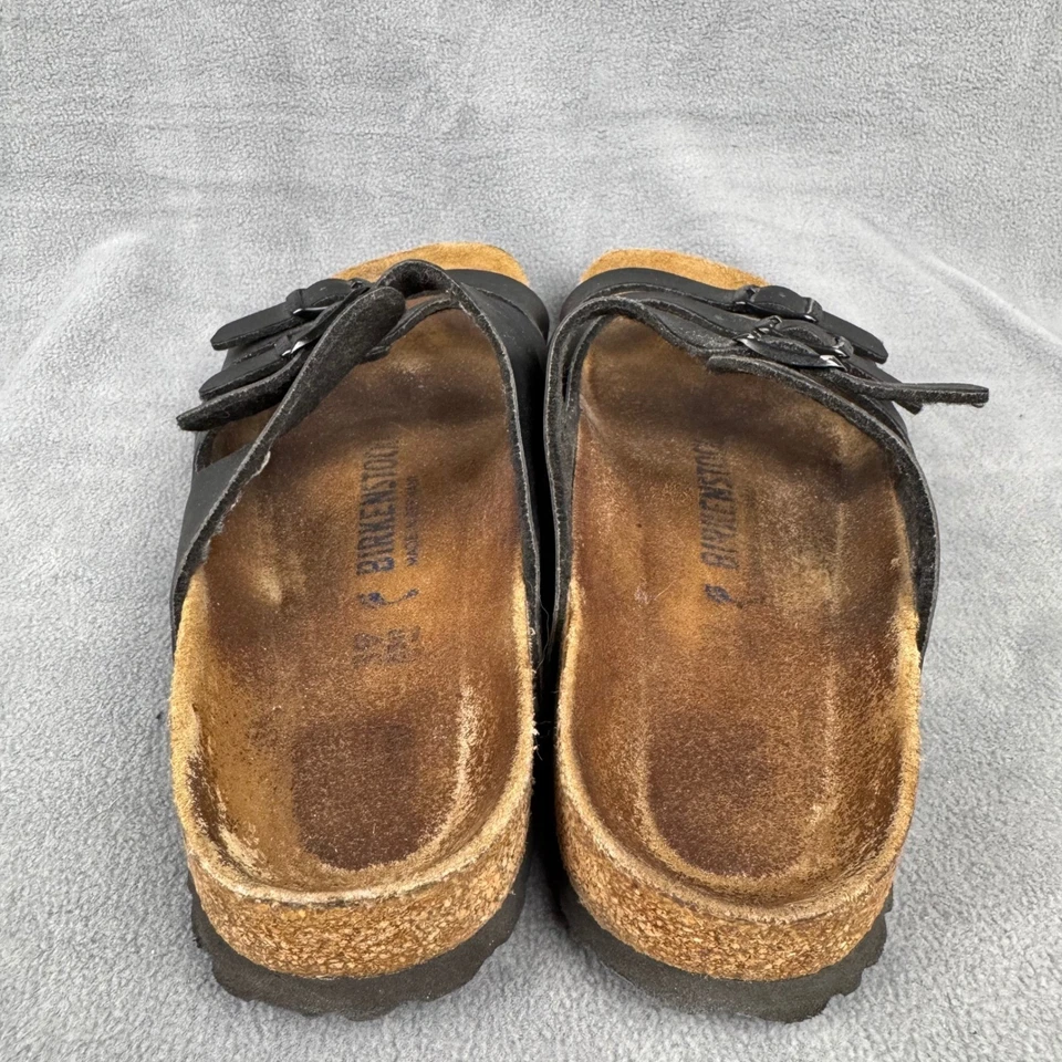 Sandalias Birkenstock Florida de cuero negro con triple correa plantilla de corcho 39 Foto 3 de 4