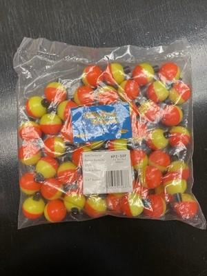 Betts P2-50F 3/4'' Unweighted Fluor Orange & Yellow Snap On Float Bag of 50