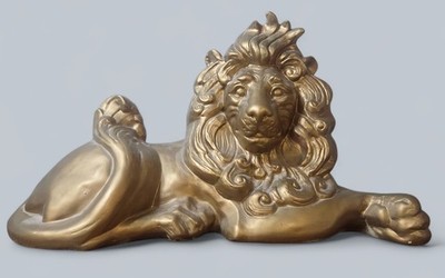 19'' VTG Freeman McFarlin Style Gold Lion MCM Hollywood Regency Statue 70's Decor