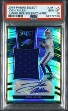🔥 2018 Josh Allen Select Auto Prizm Jumbo Swatch Psa 10 Pop 4! 3/35 Bills 🔥