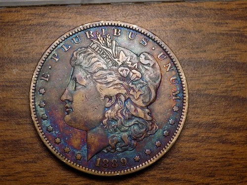 MORGAN SILVER DOLLAR 1889 O KEY TO RARE DATE COLORFUL AU