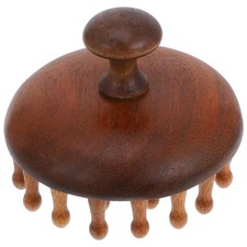 Natural Wood Scalp Massager Comb Wide Tooth Manual Hair Detangler Brush