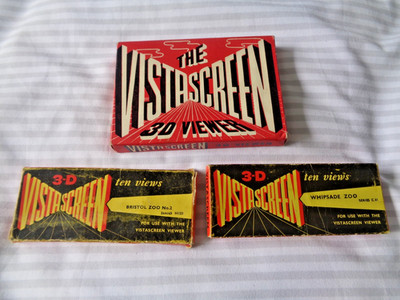 VISTASCREEN BOXED VIEWER & 2 SETS OF CARDS BRISTOL ZOO NO2 & WHIPSNADE ZOO