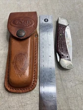 Case Knife DR6104L Pocket Knife with Leather Sheath