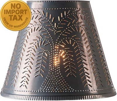 Irvins Tinware 14-Inch Fireside Lamp Shade with Punched Tin Willow Design in Ket