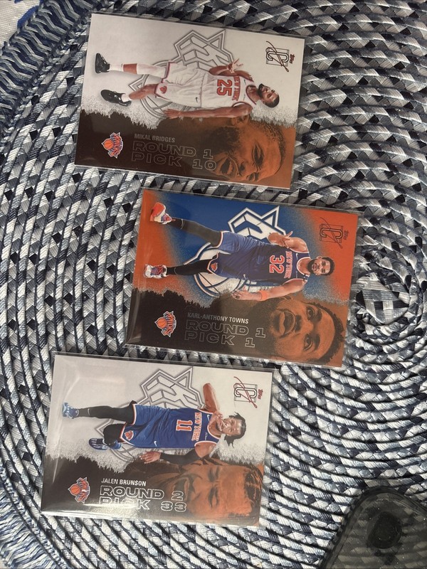 NY Knicks 3 cards Lot Topps Signature Towns Bridges Brunson