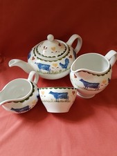Wood And Sons 4 Piece , Jacks Farm Teapot , Milk Jug , Cream Jug And Sugar Bowl