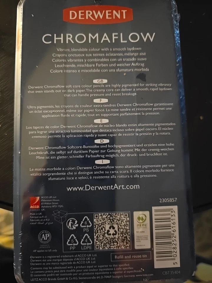 Juego de 24 lápices de colores Chromaflow ideales para regalos navideños núcleo de 4 mm de ancho M Foto 2 de 2