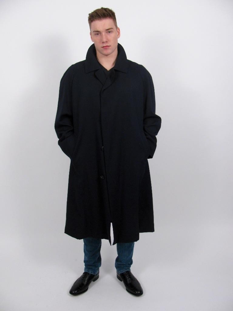 AQUASCUTUM COAT BLUE WORSTED WOOL WATER REPELLENT JACKET
