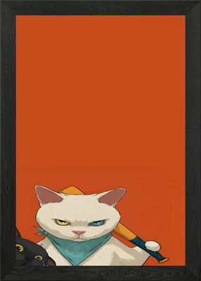 Katze Meme gerahmtes Wandbild Poster Leinwanddruck Bild