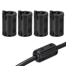 11mm Clip-on Ferrite Ring Core for Cable, Black 4pcs