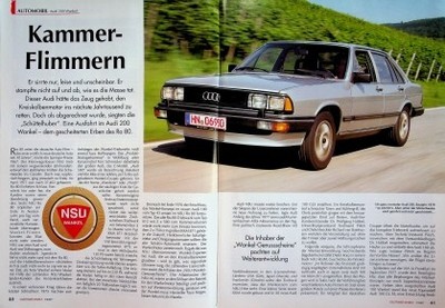 Oldtimer Markt 2893) Audi 200 NSU Wankel mit 170PS im Fahrbericht auf 5 Seiten