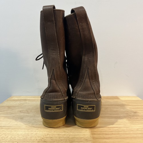 Vtg LL Bean Boots Mens 11 Old Label Maine Hunting Duck Rain Leather Rubber USA - Picture 2 of 9