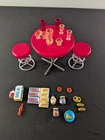 Assorted Barbie Play Food - Table and Stool Set with Accessories Vintage