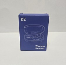 D2 Wireless Bluetooth Earbuds Headset In-Ear Earphones with Charging Case New
